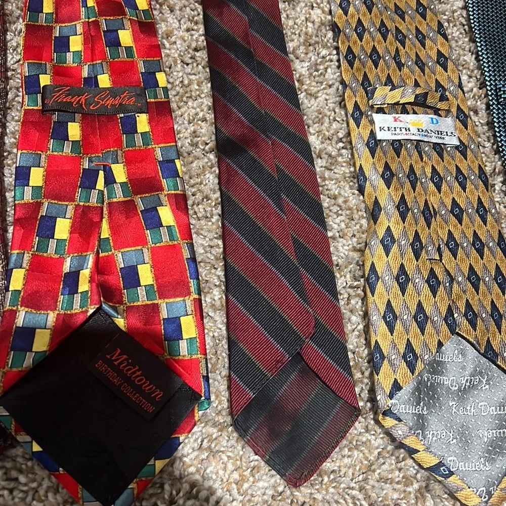 Men’s tie bundle cool retro vintage bright colorful unique paisley polka dot - Picture 4 of 6
